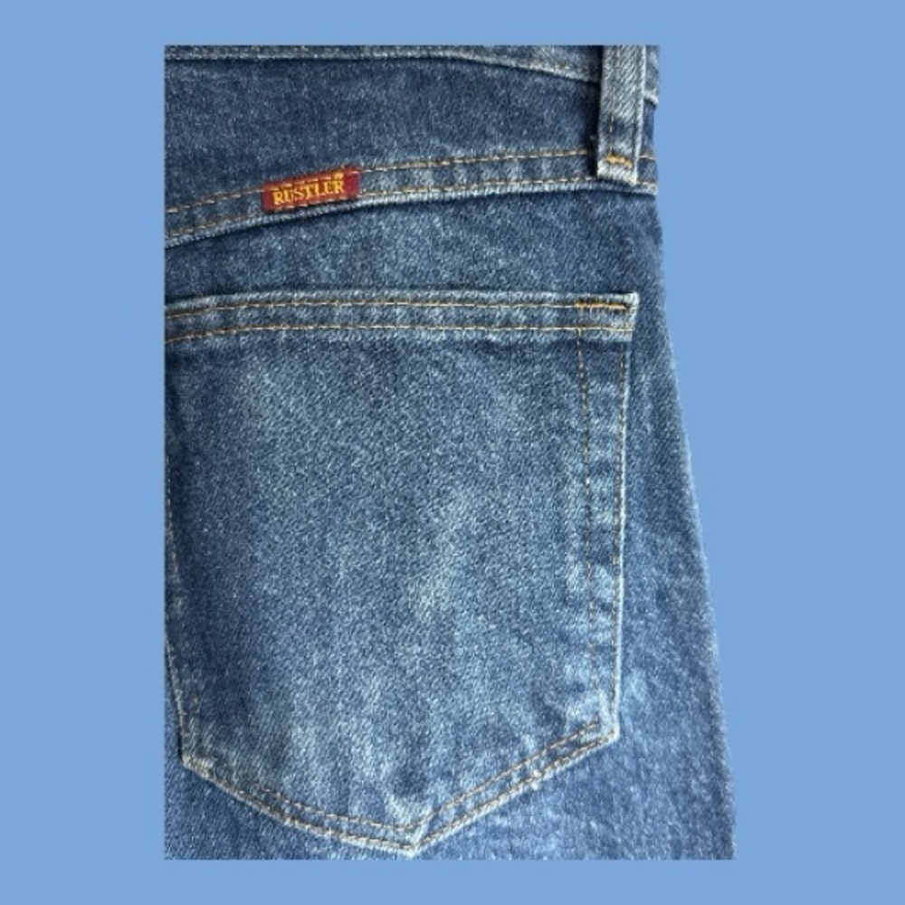 Wrangler Rustler Dark Wash Straight Leg Denim Jeans NWOT Size 29 x 32 - Picture 3 of 6